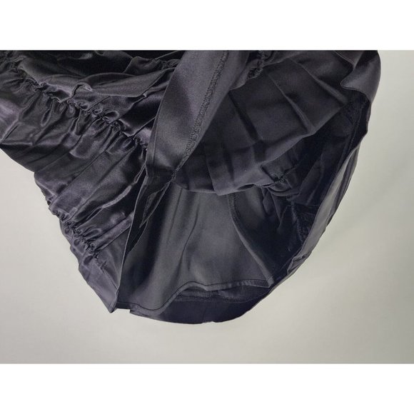 Express Dress Womens 4 Black Draped Strapless Silk Mini Dress - Picture 9 of 15